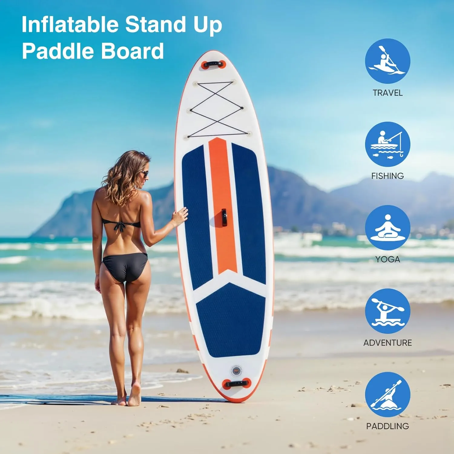 Sweetcrispy Inflatable Stand Up Paddle Board with Premium SUP Paddleboard Accessories,2-in-1 Paddle,Wide Stable Design,Non-Slip Comfort Deck for Adults & Youth of All Skill Levels