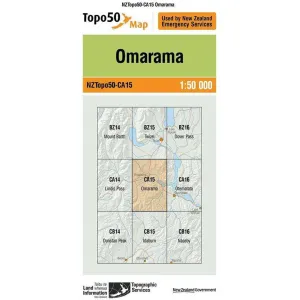 Topo Map 50 Omarama CA15