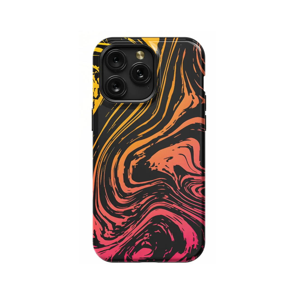 Topographic Map Marble Ombre Yellow and Phone Case iPhone Samsung Pixel & More
