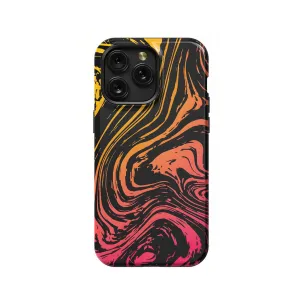 Topographic Map Marble Ombre Yellow and Phone Case iPhone Samsung Pixel & More