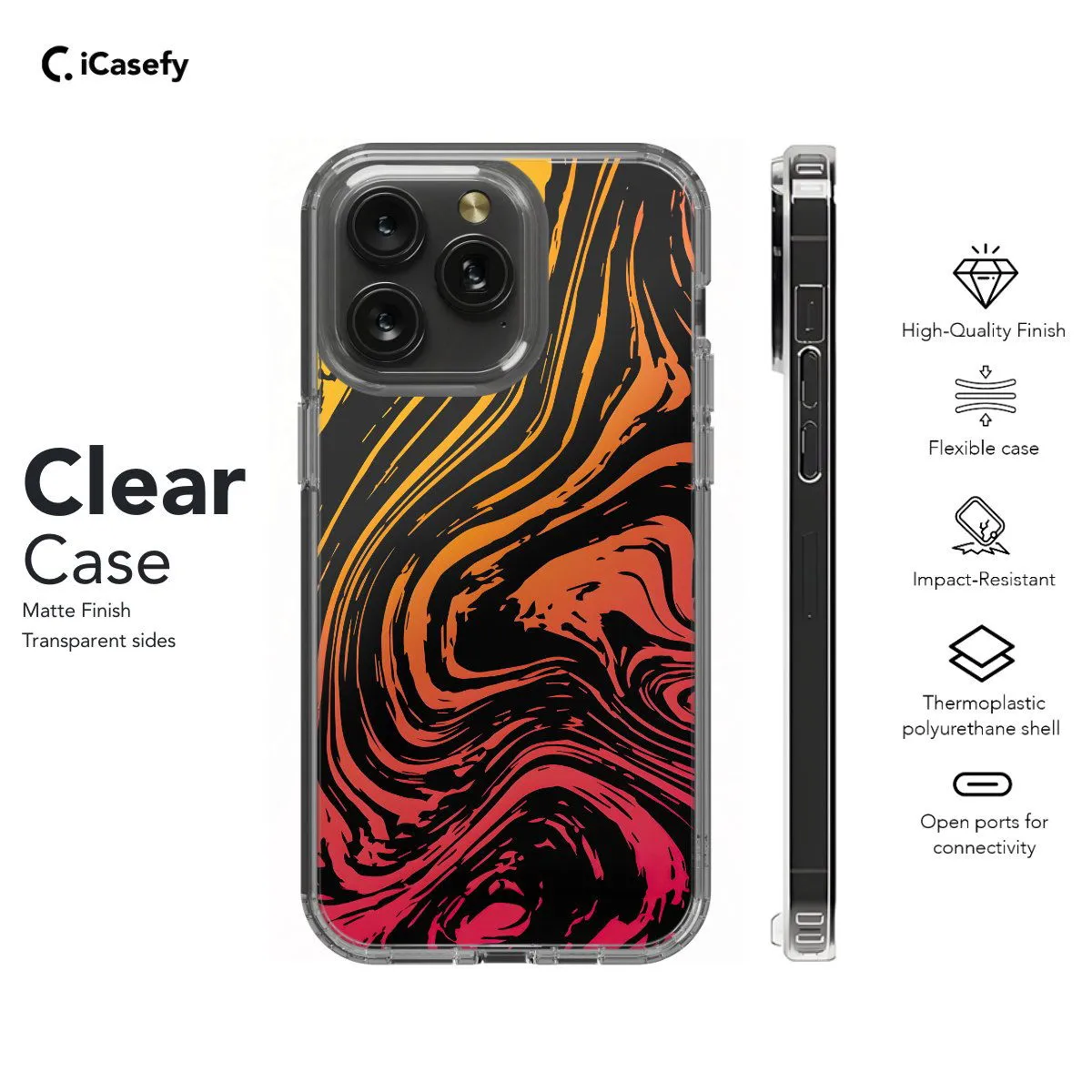 Topographic Map Marble Ombre Yellow and Phone Case iPhone Samsung Pixel & More