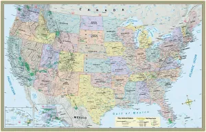 U.S. Map Poster (32 x 50 inches) - Paper: - a QuickStudy Reference Paperback  May 31, 2013