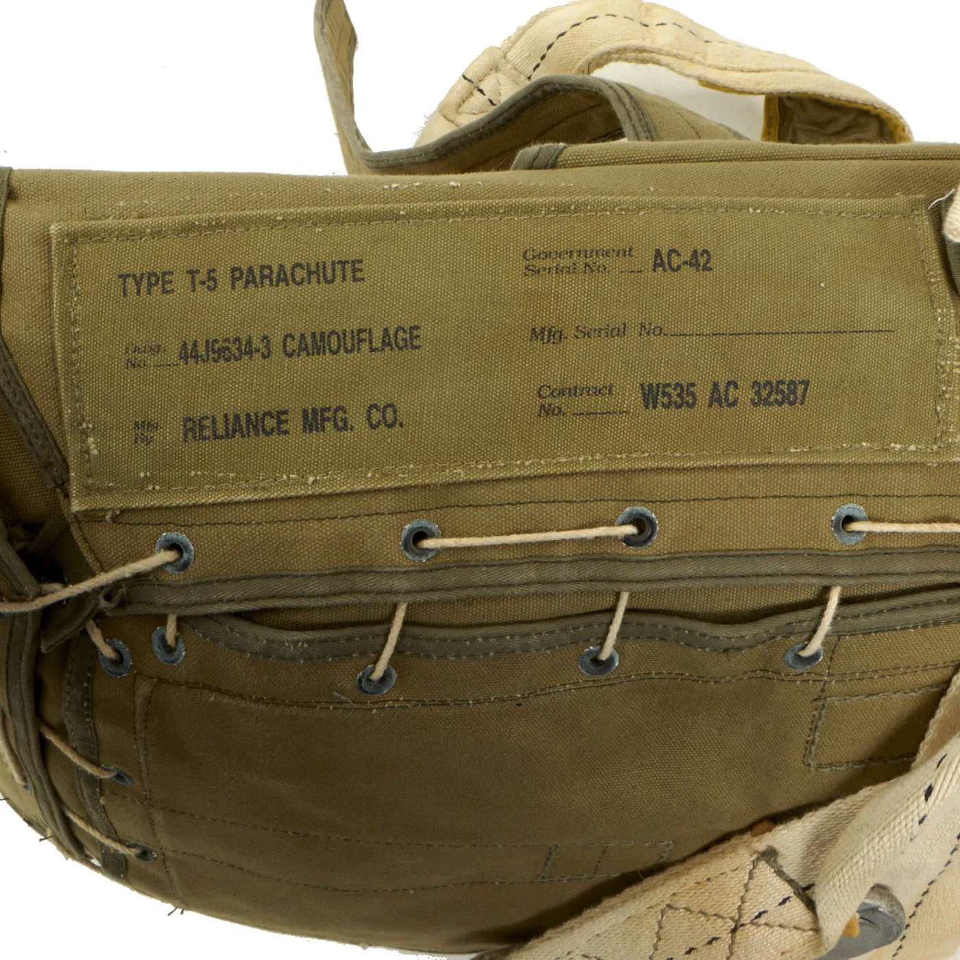 U.S. WWII Airborne Paratrooper High Quality Reproduction T5 Parachute Set