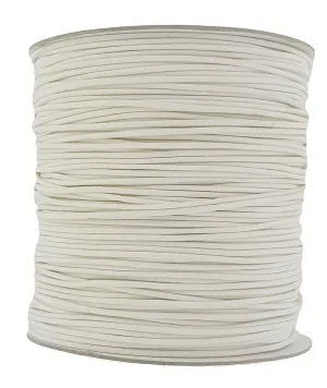 White 3 mm diameter round elastic cord Bleach white 250 metres