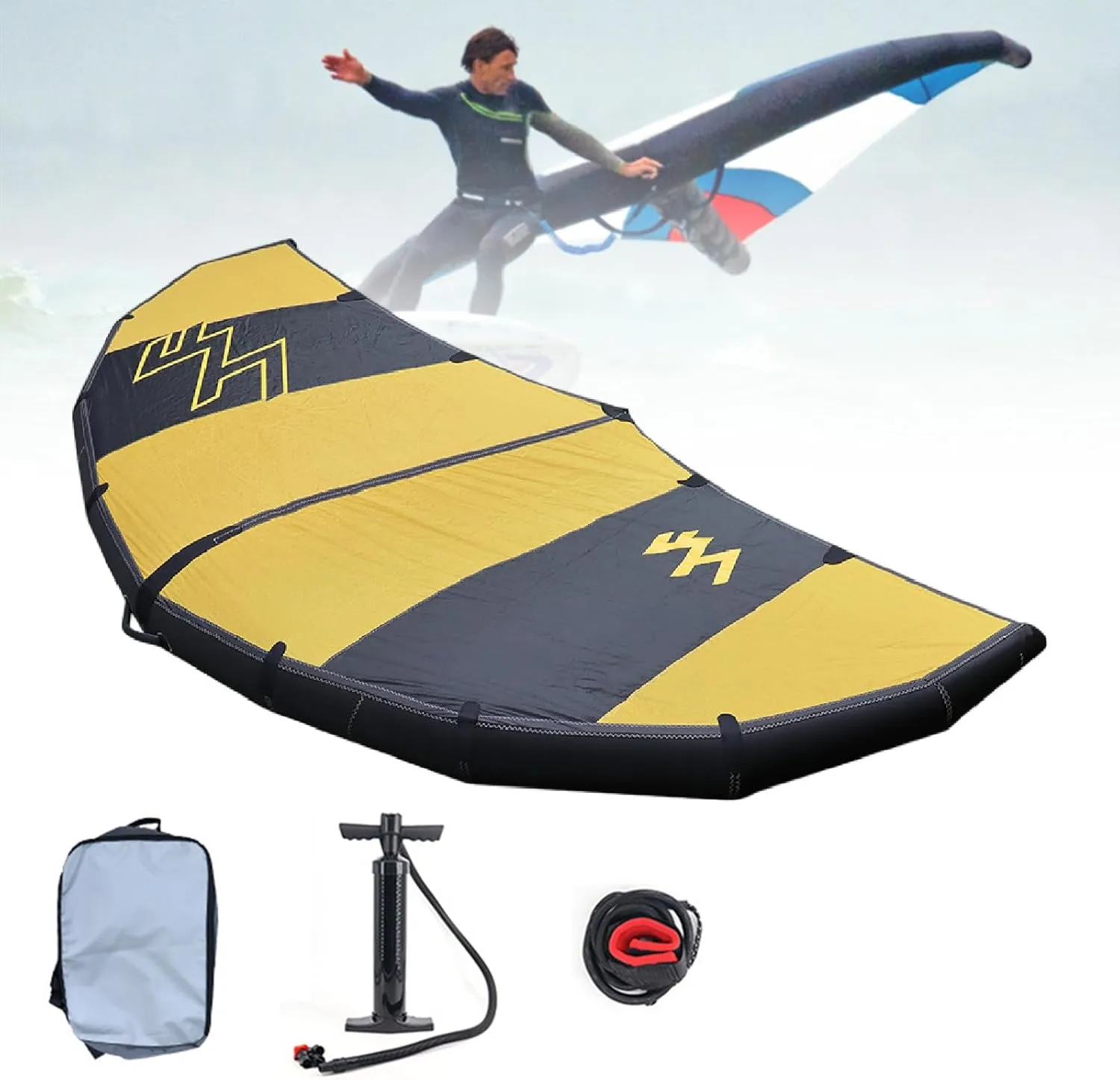 Wind Wingfoil and Hydrofoil Board with Hydrofoil Inflatable Hydrofoil Board with Inflatable, Wind Wing Foil and Hydrofoil Inflatable Windfoil Hydrofoil for Outdoor Water Sports,B
