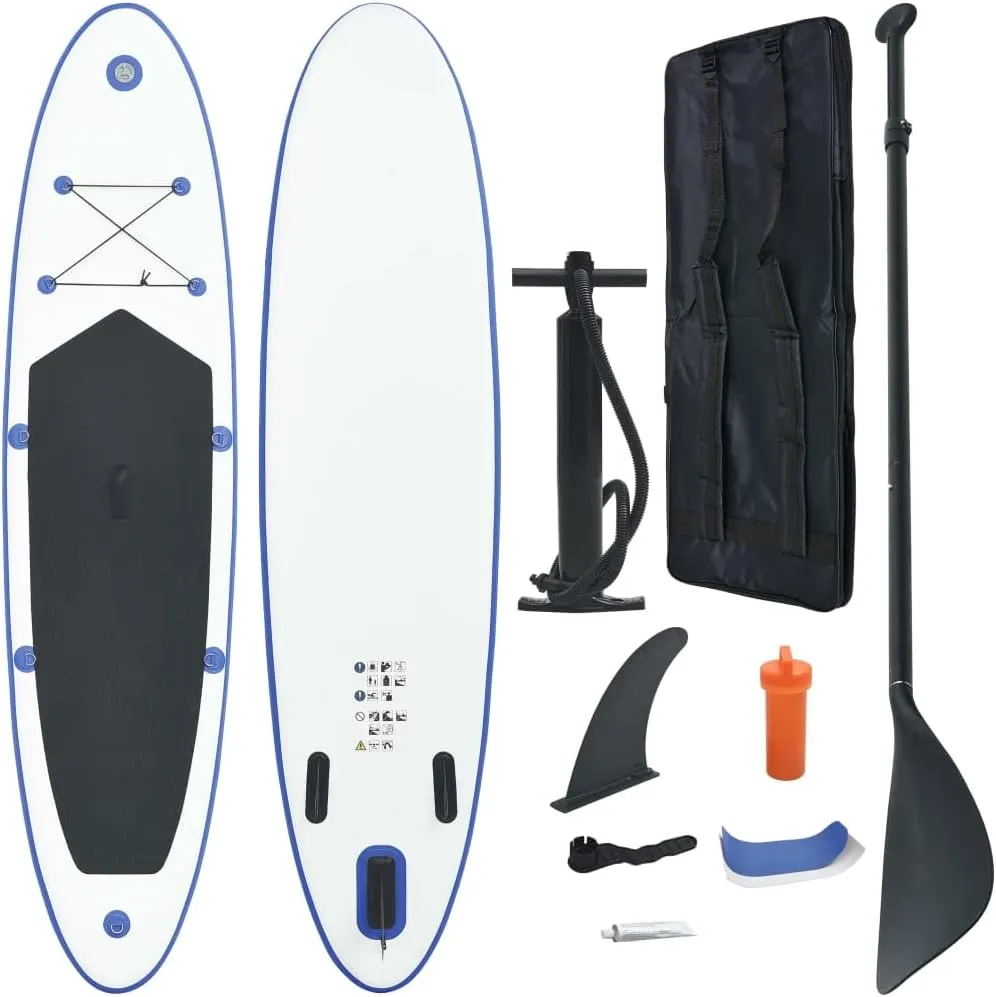 YAFF Stand Up Paddle Board Set SUP Surfboard Inflatable Blue and White (28.16lbs)